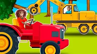 Log Cutter - Tractor for transporting wood - Build pig pen | Vehicles Farm Work
