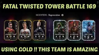 FATAL TWISTED TOWER BATTLE 169 USING GOLD TEAM!! I JUST USED UNCOMMON TOWER PIECES & ONE RARE!!