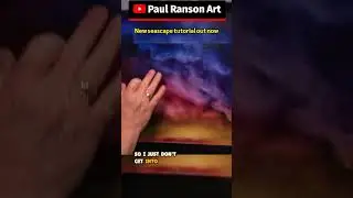 Bob Ross Inspired Seascape - Creating a Dramatic Sky in Painting #shorts