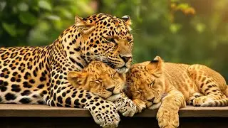 Leopard Raises Two Lion Cubs But When They Grew Up, The Impossible Happened!