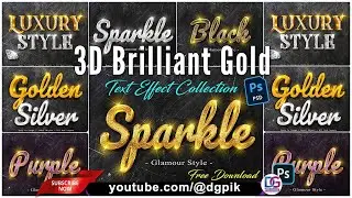 2024 (3D) Brilliant Gold Text Effect Collection Styles in Psd For Photoshop