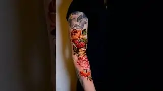 Flower Tattoo On Arm 🎨💉.  #tattoos #watercolor #tattoo #tattooartist
