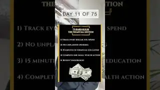 75 Hard | Day 11 - The Financial Edition #75hardpersonalfinancechallenge #money #selfcare