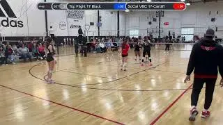 Top Flight 17 Black vs SoCal VBC 17-Cardiff, 2025-12-13, Day 1, Match 1, 1st Set Match 1