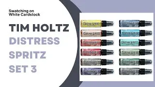 Tim Holtz Distress Spritz Set 3: Ink Swatching on White Cardstock