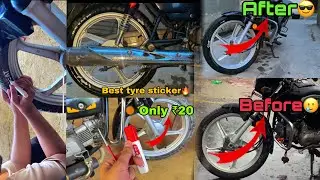 ☠️Modified Splender🚨| Best Tyre🛞 Sticker | Bike Tyre Stickers | Only ₹20🔥||