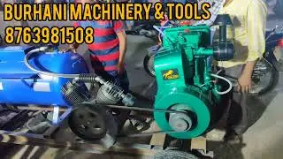 5 hp compressor head with 10hp diesel engine with moveable trolley Odisha 8763981508