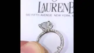3.40 carat Round Diamond Engagement Ring in 3-row Micropave Band