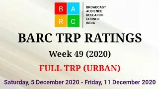 BARC TRP Ratings Week 49 (2020) : Full TRP Report (Urban)