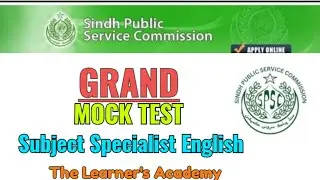 Grand Mock Test for Subject Specialist test English| SPSC| past papers questions| sample #subject