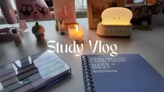 Study with me | Productive Day Routine 🌧️ Rainy, Calm & Aesthetic Study Vlog