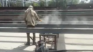 Blasting and Zinc matelizing of Rail Panel
