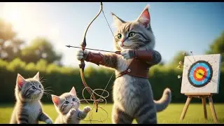 🎯 &ldquo;Funny Cat Family Learns Archery &ndash; Mama Cat! 😹 mother cat behavior towards kittens