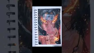 Day 3 Itachi Uchiha Realistic Painting 🩸🎨 | Naruto Shippuden Anime Art | Art Progress #shorts