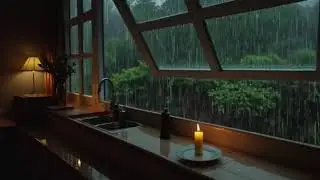 Immersive Black Screen Heavy Rain on a Cabin Roof | 12 Hrs Deep Focus & Anxiety Relief.