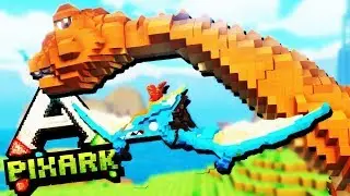 ЛЕТАЮЩИЕ ДИНОЗАВРЫ и БОЛЬШОЙ ПЛОТ!! - ВЫЖИВАНИЕ в АРК МАЙНКРАФТ (PixArk)