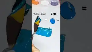 Phthalo Green and Blue🎨✨#shorts #colormixing #asmr #colorcombinations #colors #satisfying