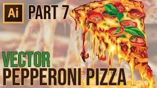 Adobe Illustrator Tutorial | How to Draw Pepperoni Pizza Vector Part 7