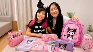 ORGANIZANDO E MOSTRANDO MEU MATERIAL ESCOLAR 2025! VOLTA AS AULAS! | YU e FAMÍLIA