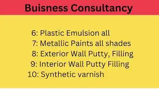 Paints & Adhesive products Manufacturing consultancy