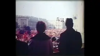 Raritate - Ultimul miting al lui Ceausescu, imagini din balcon si de sus, 21 decembrie 1989