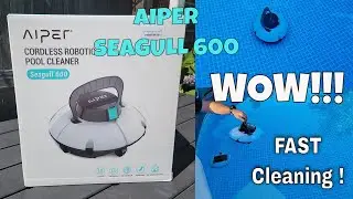Беспроводной робот-пылесос для бассейна AIPER | Seagull 600 - 18 футов Очистка бассейна INTEX менее чем за 7 минут!