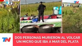 ACCIDENTE EN LA RUTA 2 I Volc&oacute; un micro a la altura de Mar Chiquita: murieron dos pasajeros