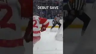 HUGE DEBUT SAVE #nhl  #hockey  #sports  #funny  #goal  #goals  #xyzcba  #nhl26 #icehockey