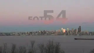 Night falls on Seattle