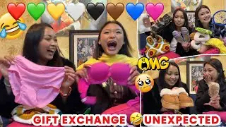 COLOR GIFT EXCHANGE CHALLENGE 😱🖤 BRA RA PENTY exchange 🤣 || HILARIOUS 🤣@laxmishrestha 