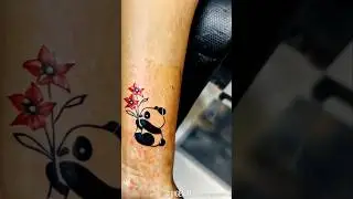 Realistic Flower and Cute Panda Tattoos for girls #anand Tattoo arts