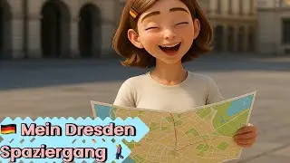 🏠 🇩🇪 Mein Dresden Spaziergang 🚶‍♀️ – A German City Walk Story for A1-A2 Learners