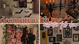 decorate with me for fall 2023 | aesthetic spooky season decor, halloween cookies & my cozy library