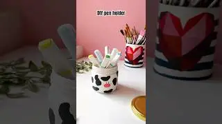 Diy pen holder using jar bottle #diy #diycrafts #penholder #bestoutofwaste