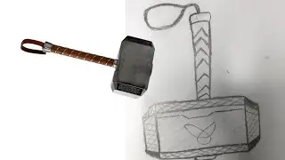 thor hammer drawing easy // hammer drawing // thor hammer