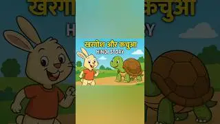 खरगोश और कछुआ | Moral Story in Hindi &ndash; Rabbit and Tortoise |खरगोश-कछुआ की कहानी - सीख के साथ #shorts
