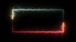Glowing frame black screen | Neon light border | Frame template video background