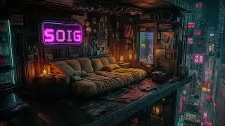 😴 Cozy Balcony above the Neon City: Rain Sounds for Deep Sleep | No Ads | 3 Hours