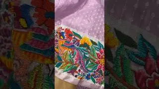 Stunning light weight Kanjivaram silk saree with petit point embroidery border @Singhanias1881