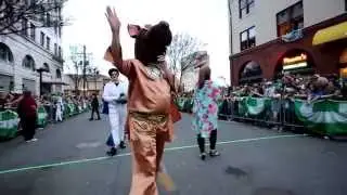 A section of the St Pats day parade.  Where Scooby gets accused.