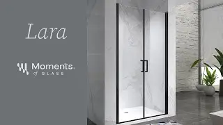 LARA Clear Shower Door &ndash; 6 mm Glass & Black Profiles