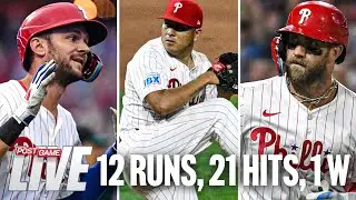 Ranger strikes out 10, offense EXPLODES for 21 hits in 12-7 win over Mariners | Phillies PGL