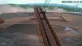 Shocking moment surge of mud causes deadly dam burst in Brazil