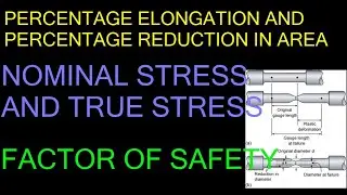 6.  PERCENTAGE ELONGATION AND PERCENTAGE REDUCTION | NOMINAL AND TRUE STRESS | FACTOR OF SAFETY