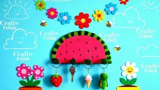 Key Holder DIY 🍉 | Easy & Cute Watermelon Wall Hanging | Craft by Falak