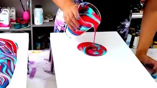 Red, White, and Blue! - 4 Unique Variations of Color - Abstract Acrylic Painting - Acrylic Pouring