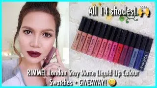 НОВЫЕ образцы жидких губных помад Rimmel London Stay Matte, 14 оттенков + подарок