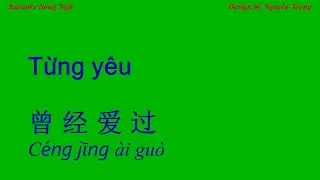 Karaoke - Từng yêu - 曾经爱过 (Lyric Hoàng Mai)  ( D# Min)
