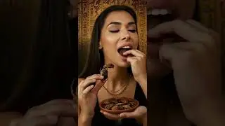 Beautiful lady eats fried insect‼️ #AI #ASMR #insects #eating #asmr #delicious #yummy