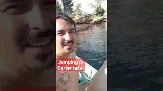 Boating at Carter lake, Jumping in the cove #ftcollins #diving #spearfishing #swimming #fishing